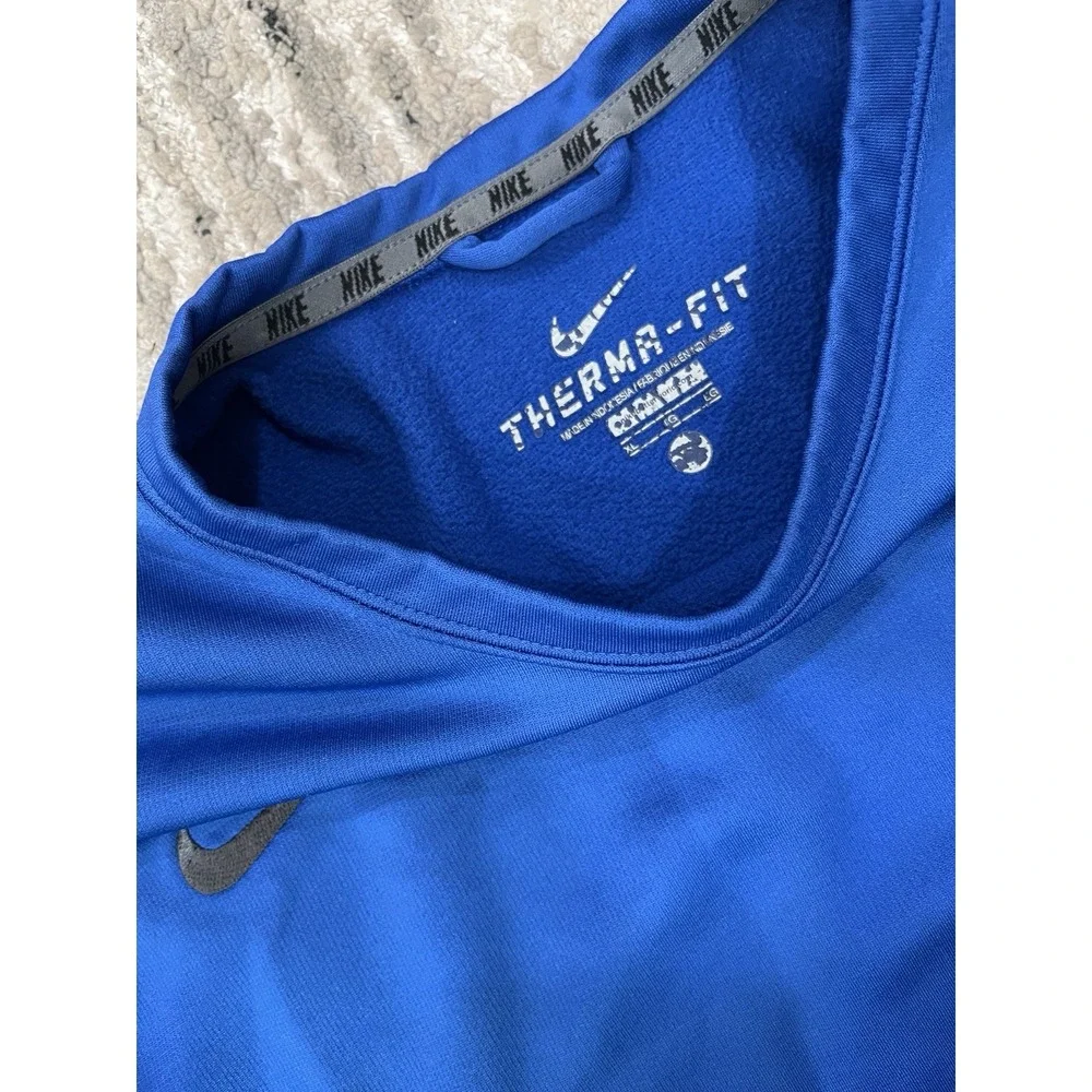 Nike Single Swoosh Crewneck Men's Blue with Grey Sixe XL Dri Fit - Picture 2 of 3